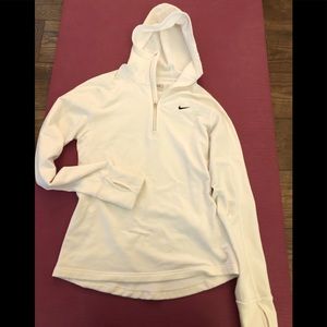 Bright white Nike hooded quarter zip-M